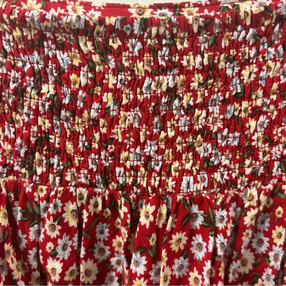 Natural Life Women’s Floral Mini Skirt Size Large Red/White Cottagecore Pull On - Picture 6 of 6